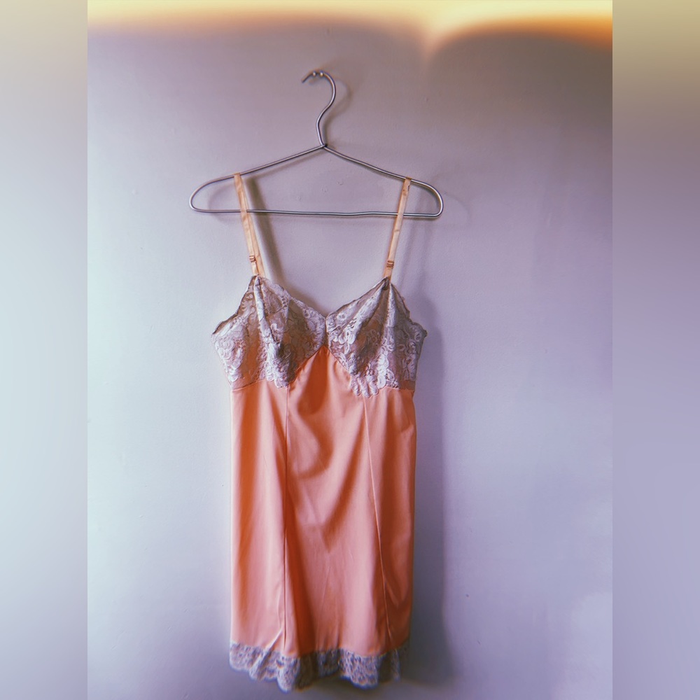 Vintage Silky Peach Slip